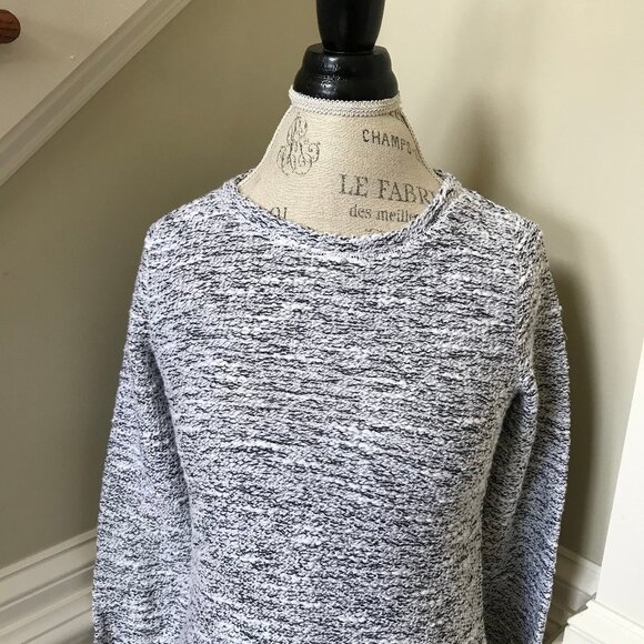 NWT JCREW Marled Sweater Top Womens XS Black White Crew Neck Tunic NEW Gray - Picture 3 of 12